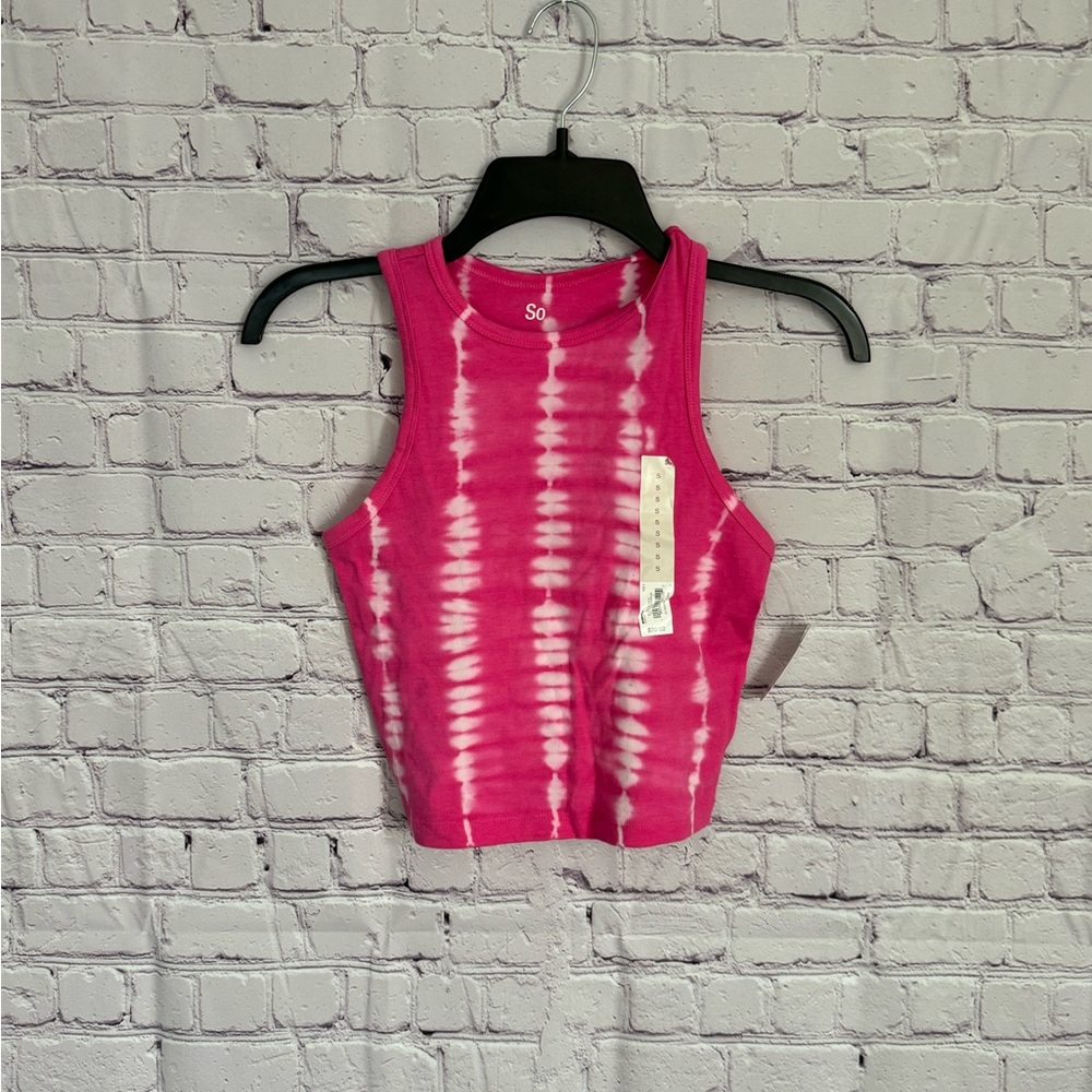 SO Pink Tie-Dye Crop Top